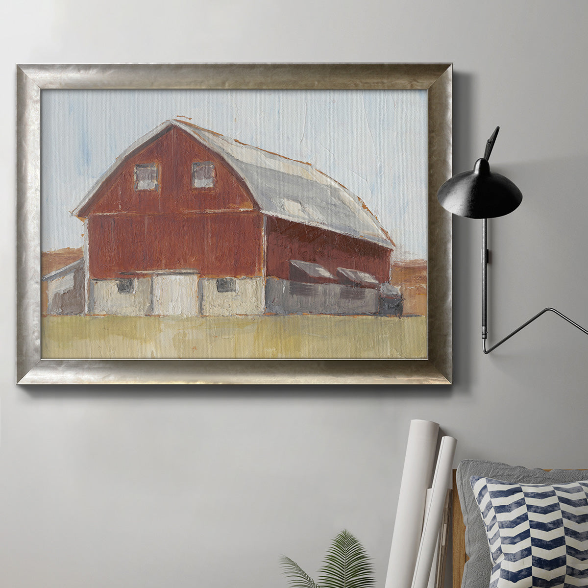 Rustic Red Barn II - Ornate Framed Canvas Print