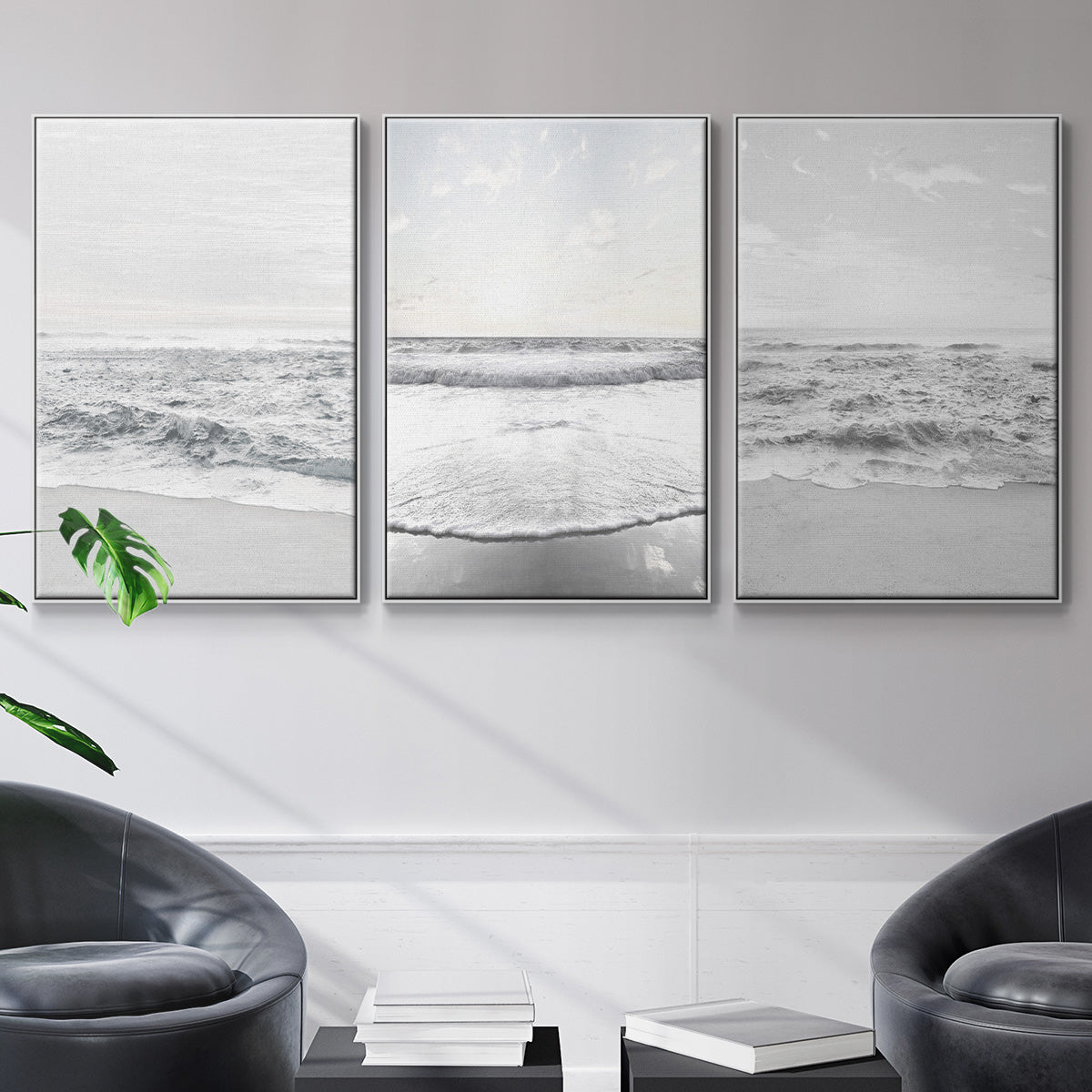 Gentle Tides I - Floater Framed Canvas Set