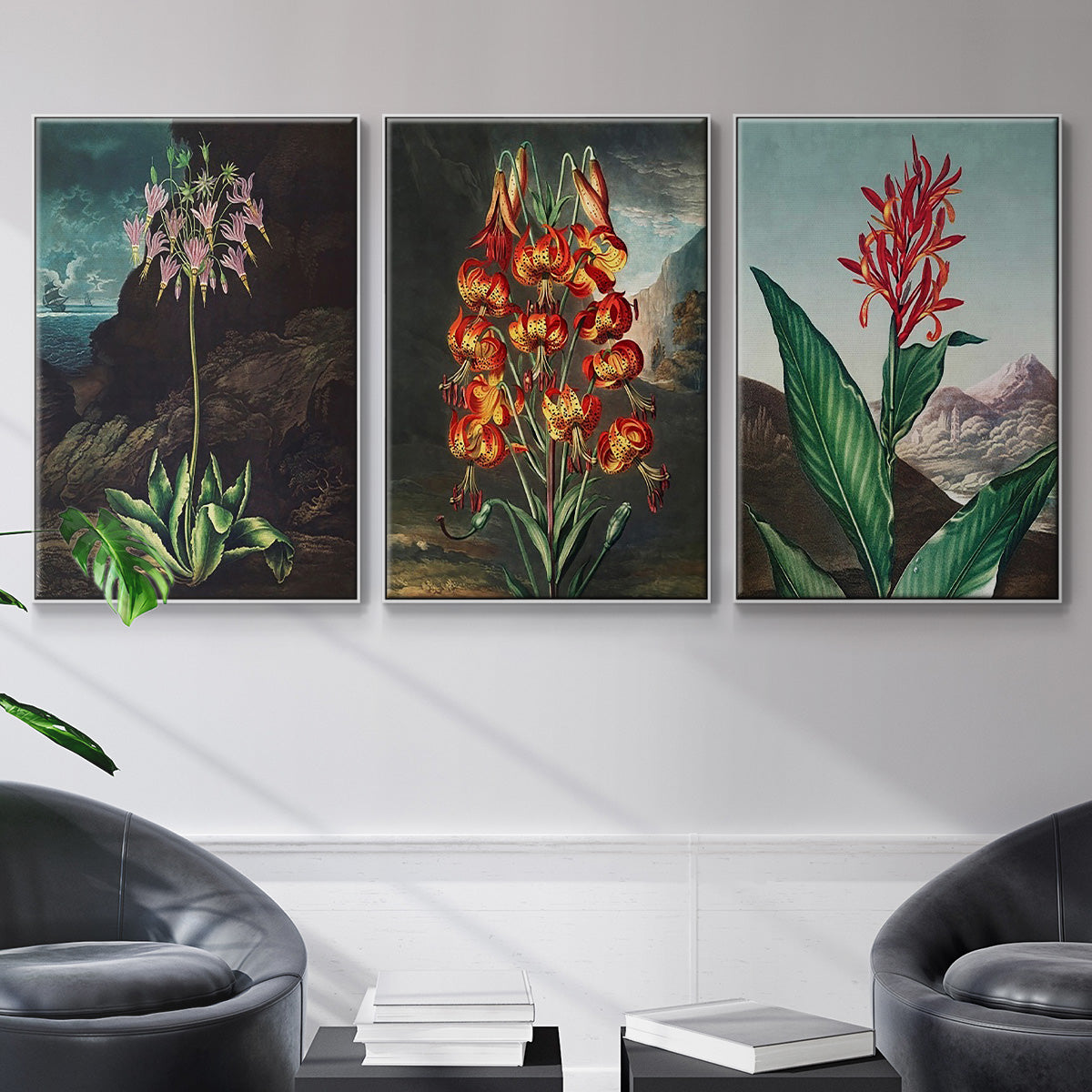 Temple of Flora I - Floater Framed Canvas Set