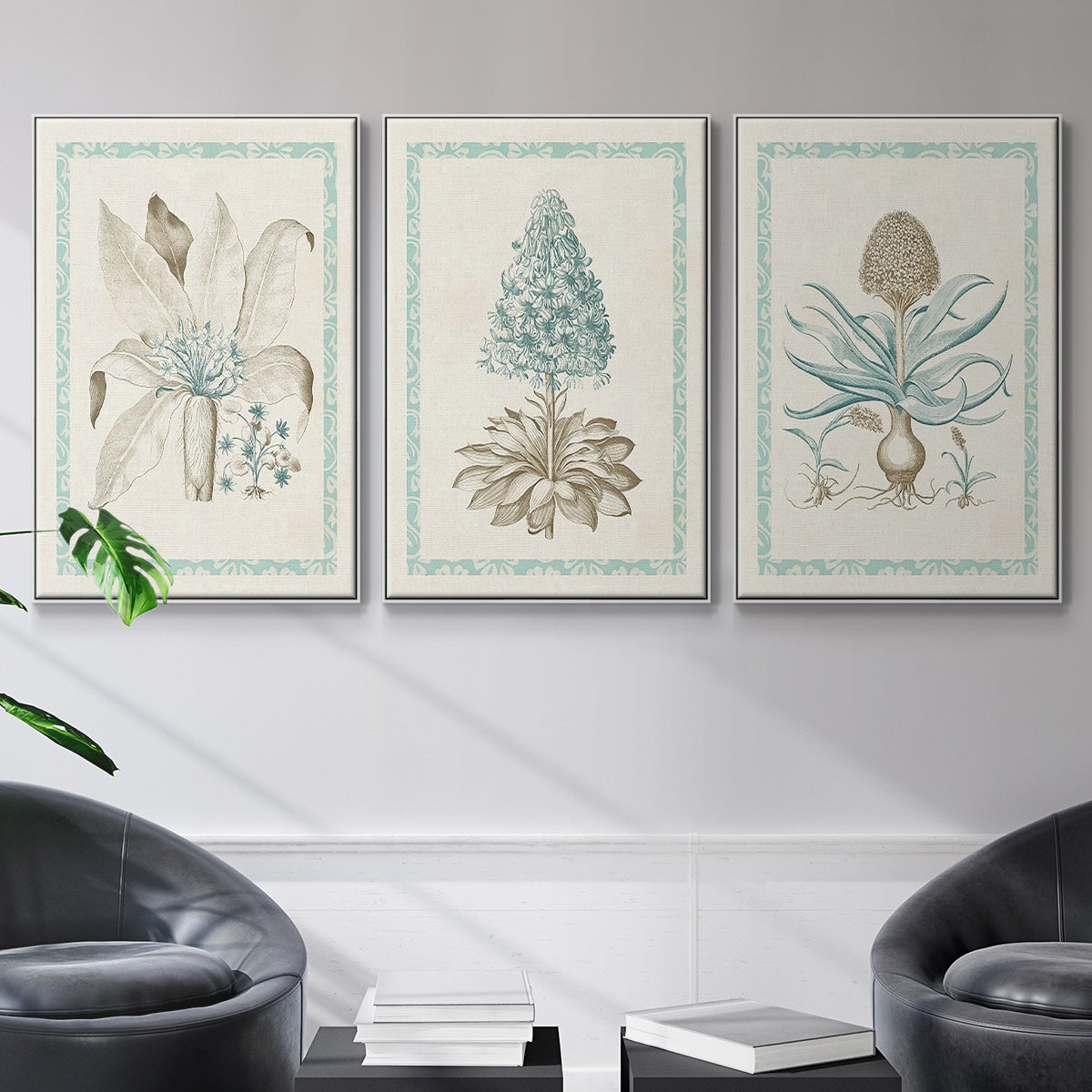 Willow Blue Besler IV - Floater Framed Canvas Set