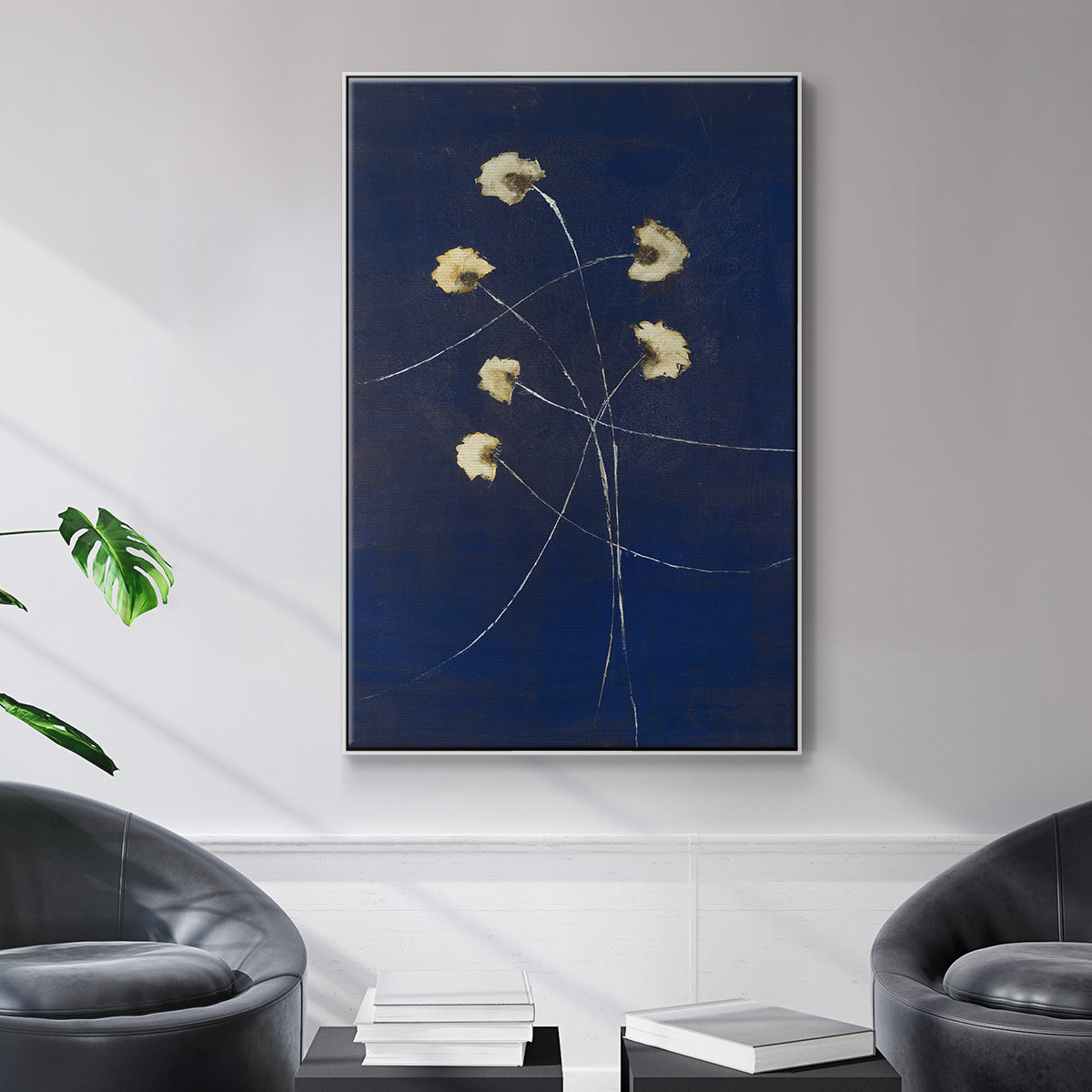 Indigo 2 - Floater Framed Canvas Print