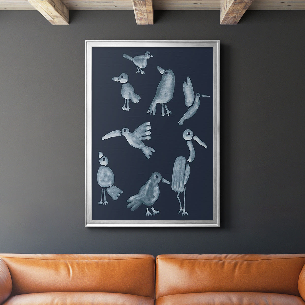 Flock II - Modern Framed Canvas Print