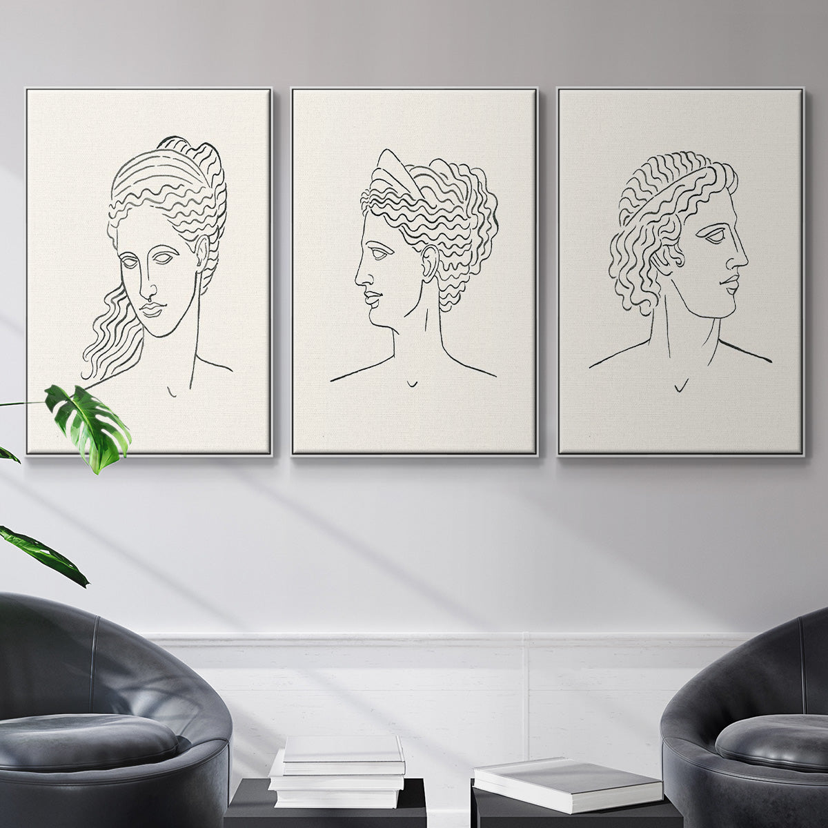 Greek Busts I - Floater Framed Canvas Set