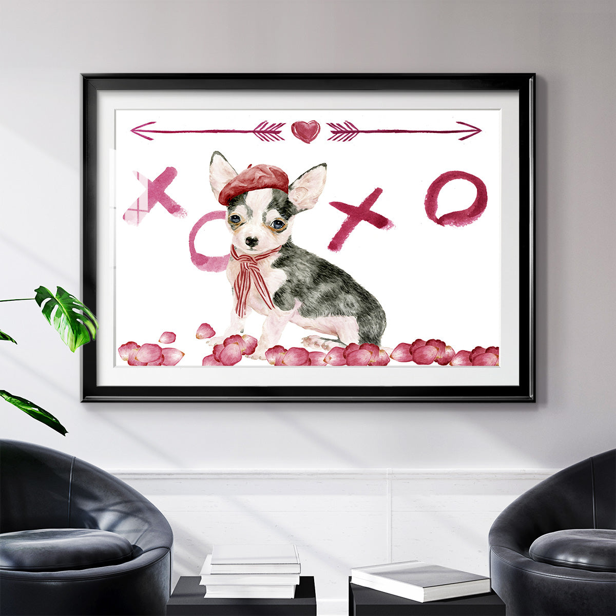 Puppy Valentine Collection A - Modern Framed Art Print