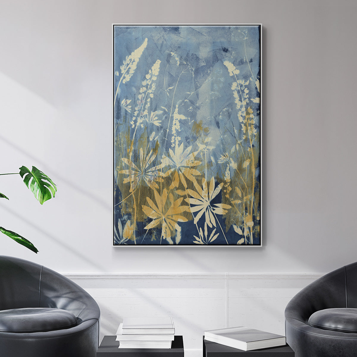 Wild Lupine - Floater Framed Canvas Print
