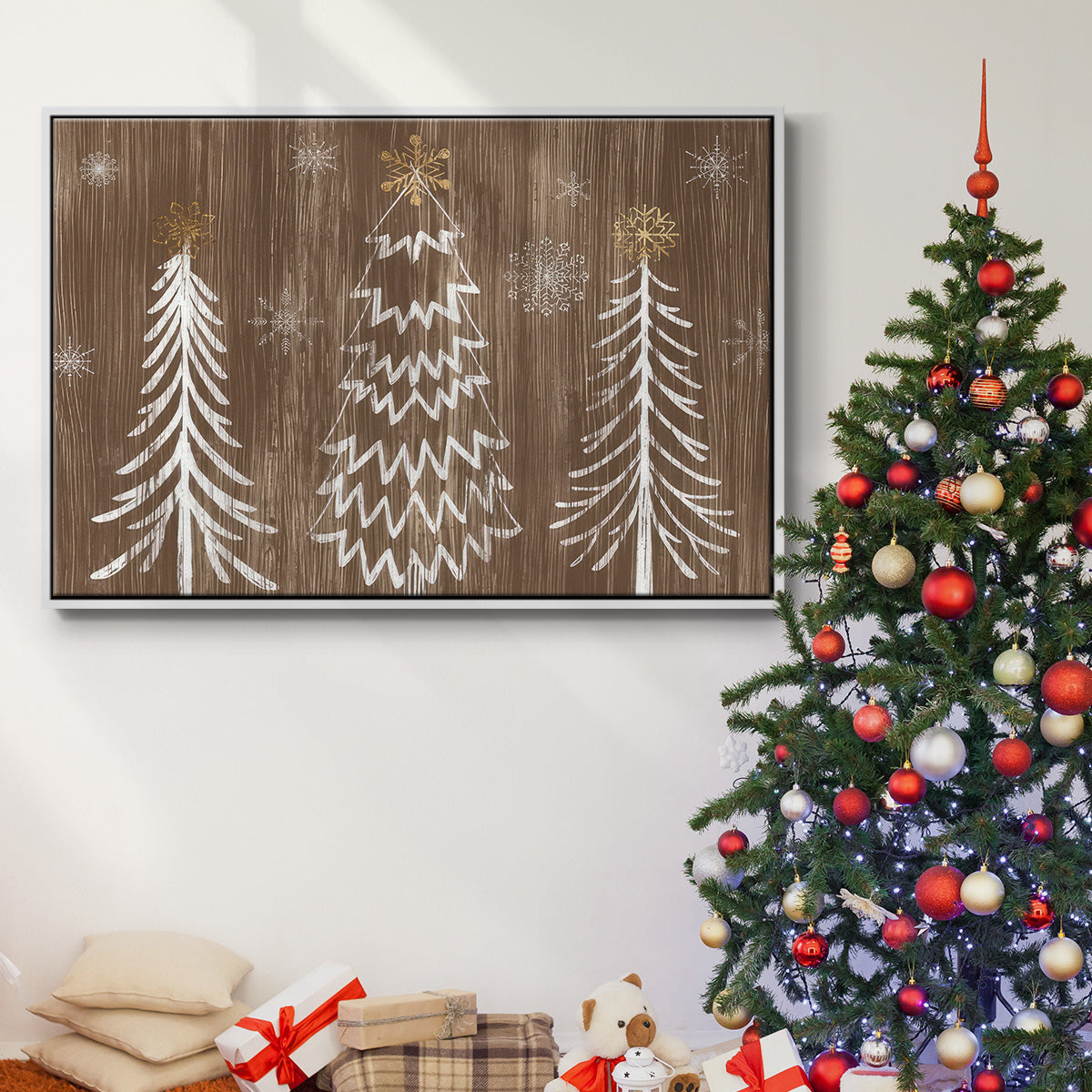 Barnwood Wonderland Collection A - Floater Framed Canvas Print
