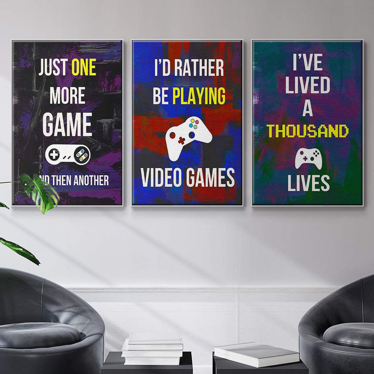 Gamer at Play I - Floater Framed Canvas Set