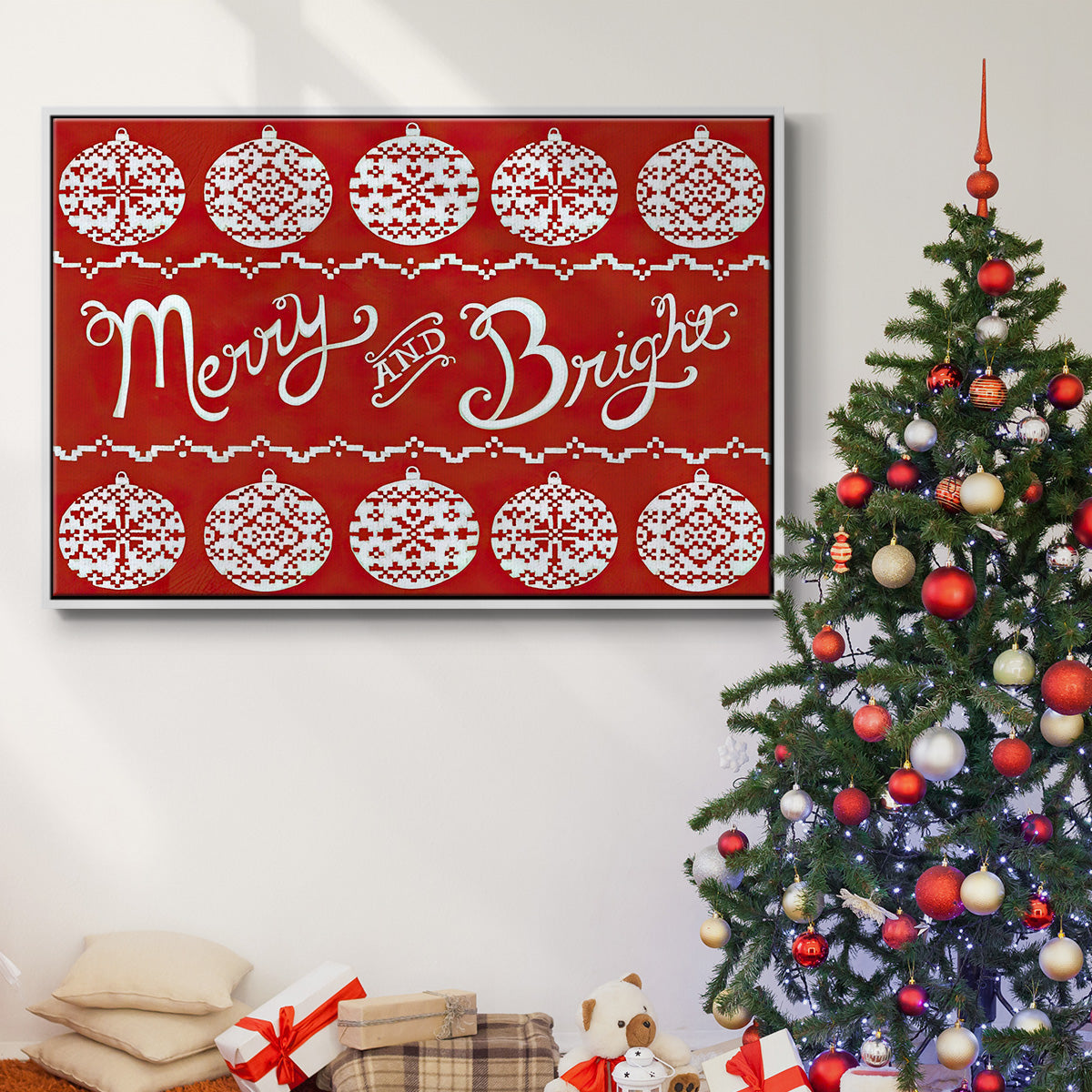 Fair Isle Snowflake II - Floater Framed Canvas Print
