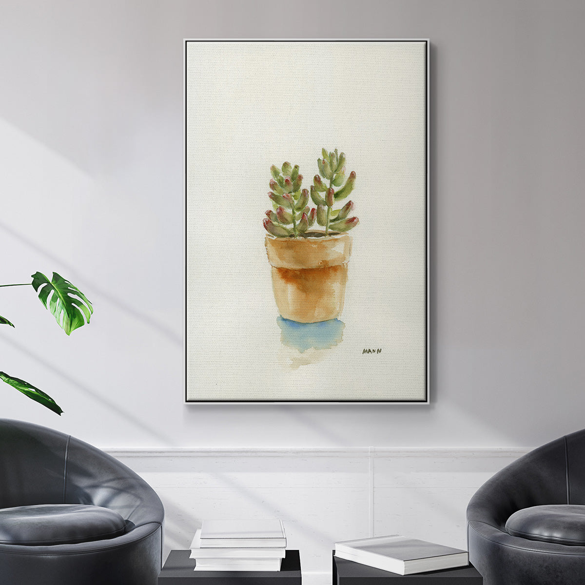 Succulent III - Floater Framed Canvas Print