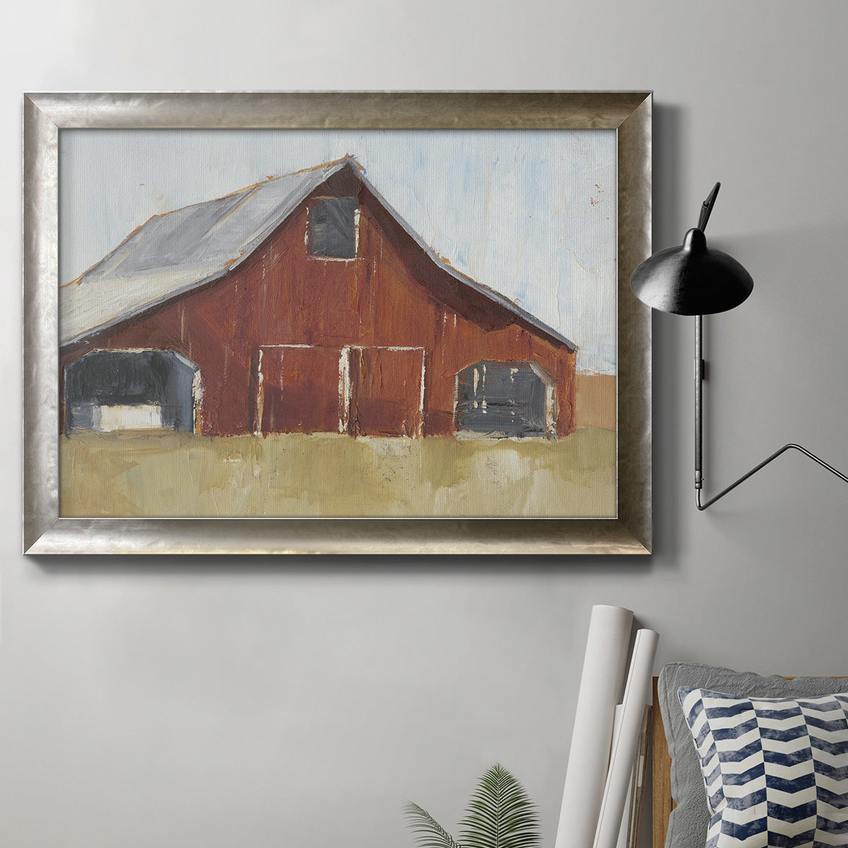 Rustic Red Barn I - Ornate Framed Canvas Print
