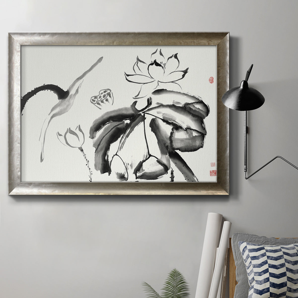 Lotus Study III - Ornate Framed Canvas Print