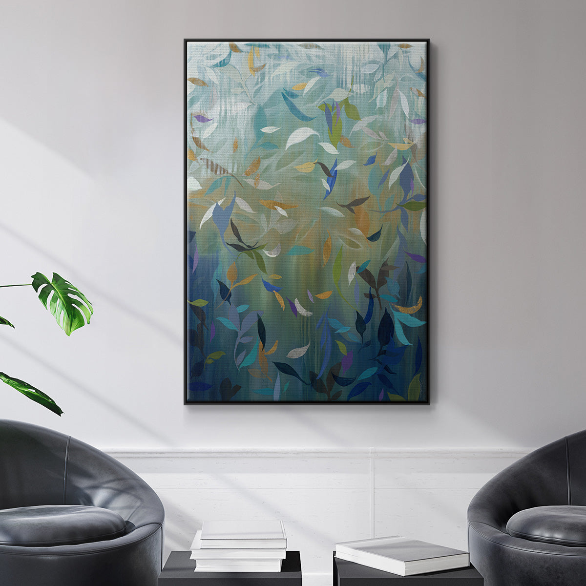 Falling Leaves - Floater Framed Canvas Print