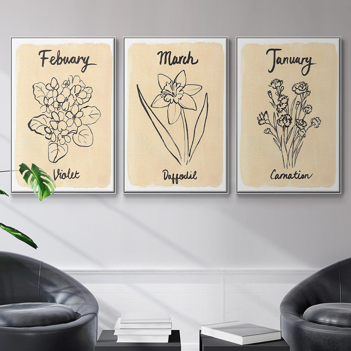 Birth Month I - Floater Framed Canvas Set