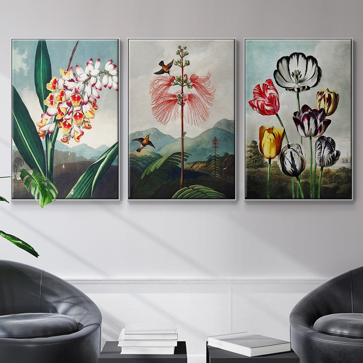 Temple of Flora VI - Floater Framed Canvas Set