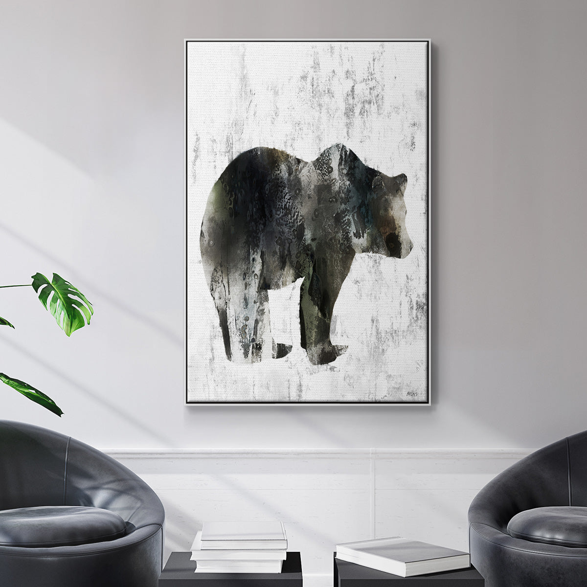 Bear Totem - Floater Framed Canvas Print