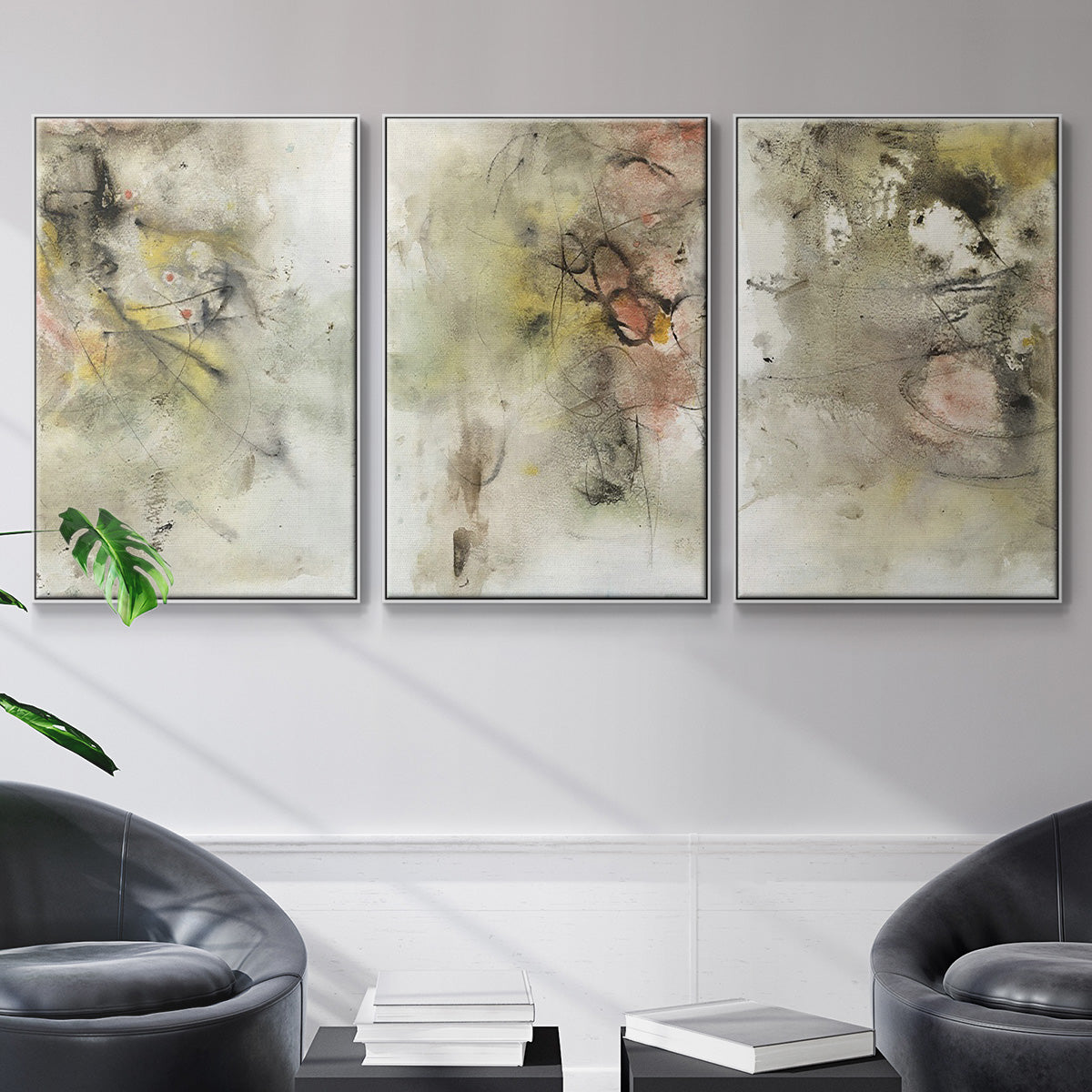 Soft Inspiration I - Floater Framed Canvas Set