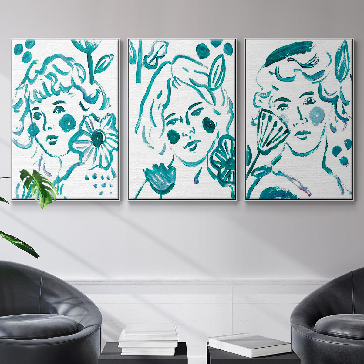 Budding Flower I - Floater Framed Canvas Set