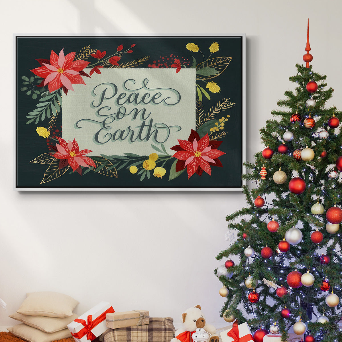 Bright Christmas Night II - Floater Framed Canvas Print