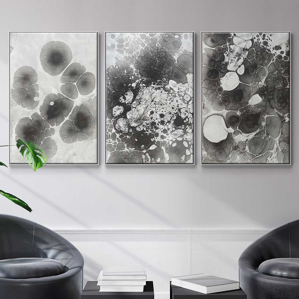 Marbling IV - Floater Framed Canvas Set