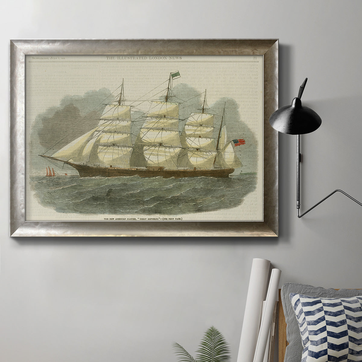 Antique Clipper Ship IV - Ornate Framed Canvas Print
