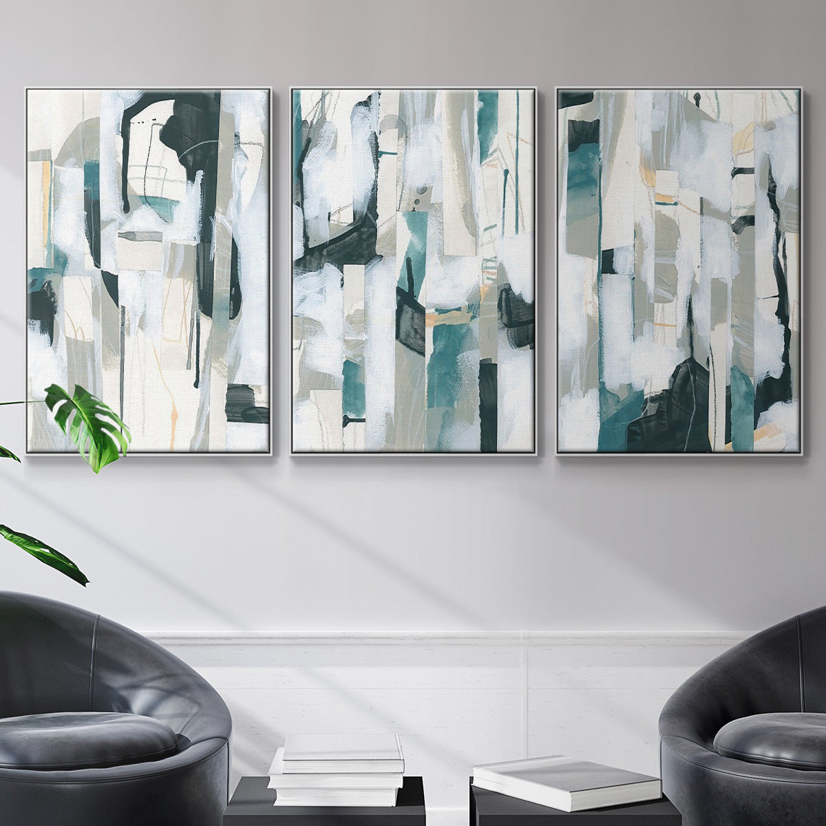 Sea Cavern Strata I - Floater Framed Canvas Set