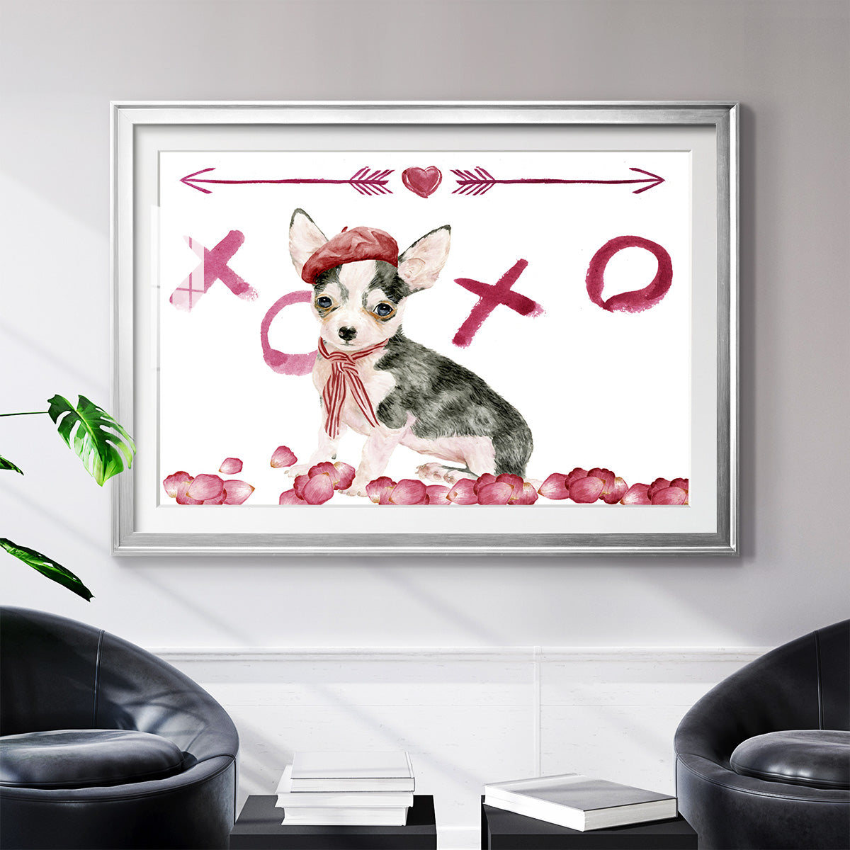 Puppy Valentine Collection A - Modern Framed Art Print