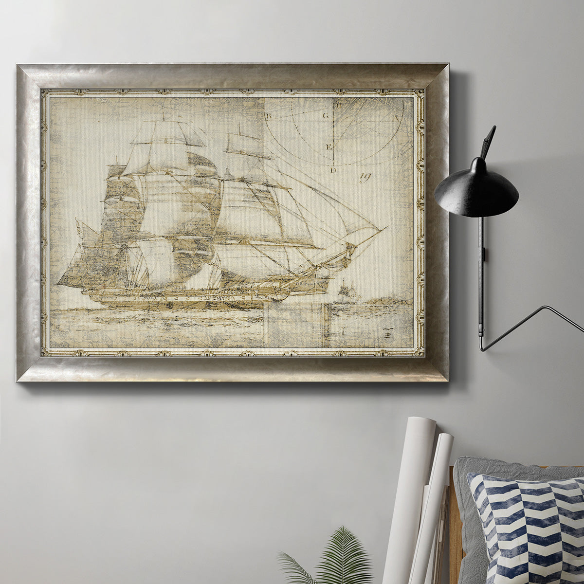 Ghost Ship I - Ornate Framed Canvas Print