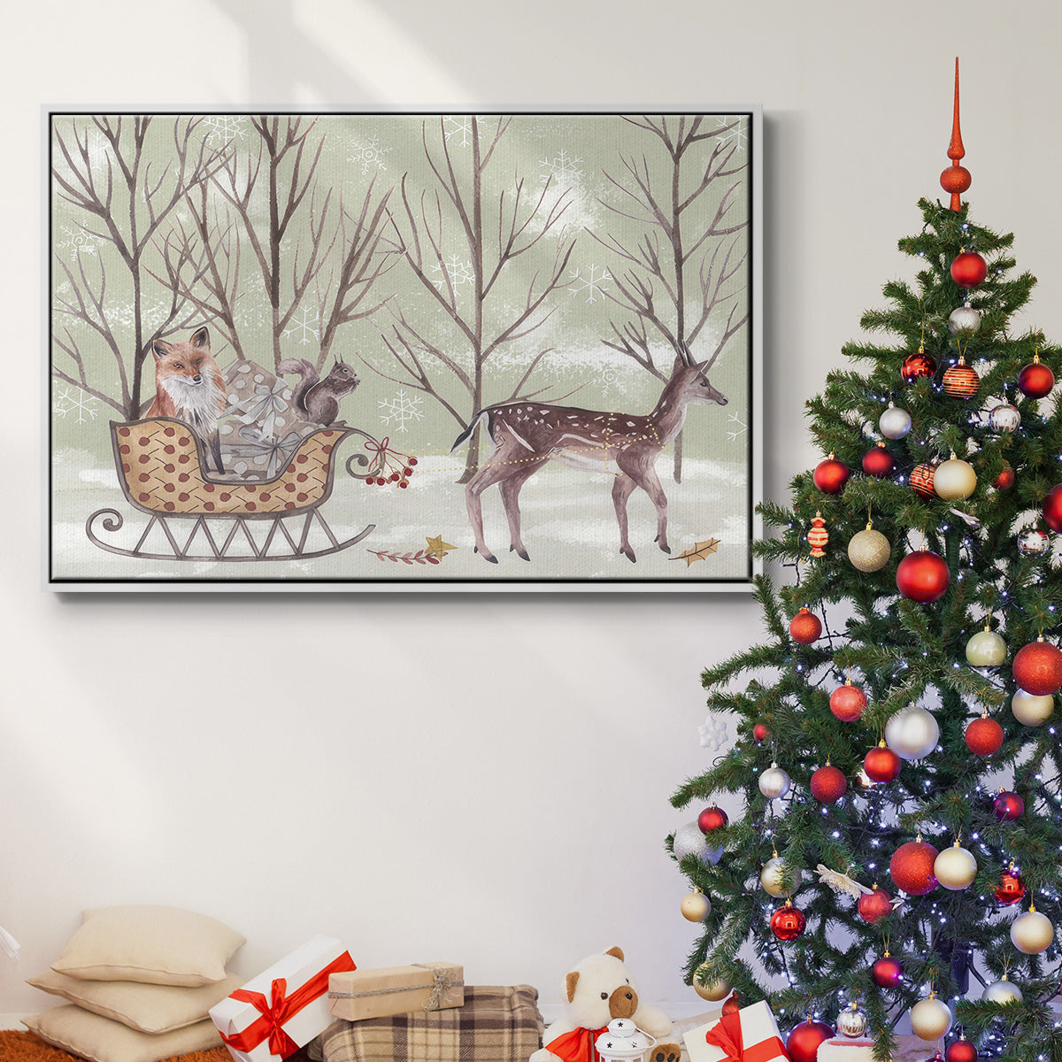 Christmas Time I - Floater Framed Canvas Print