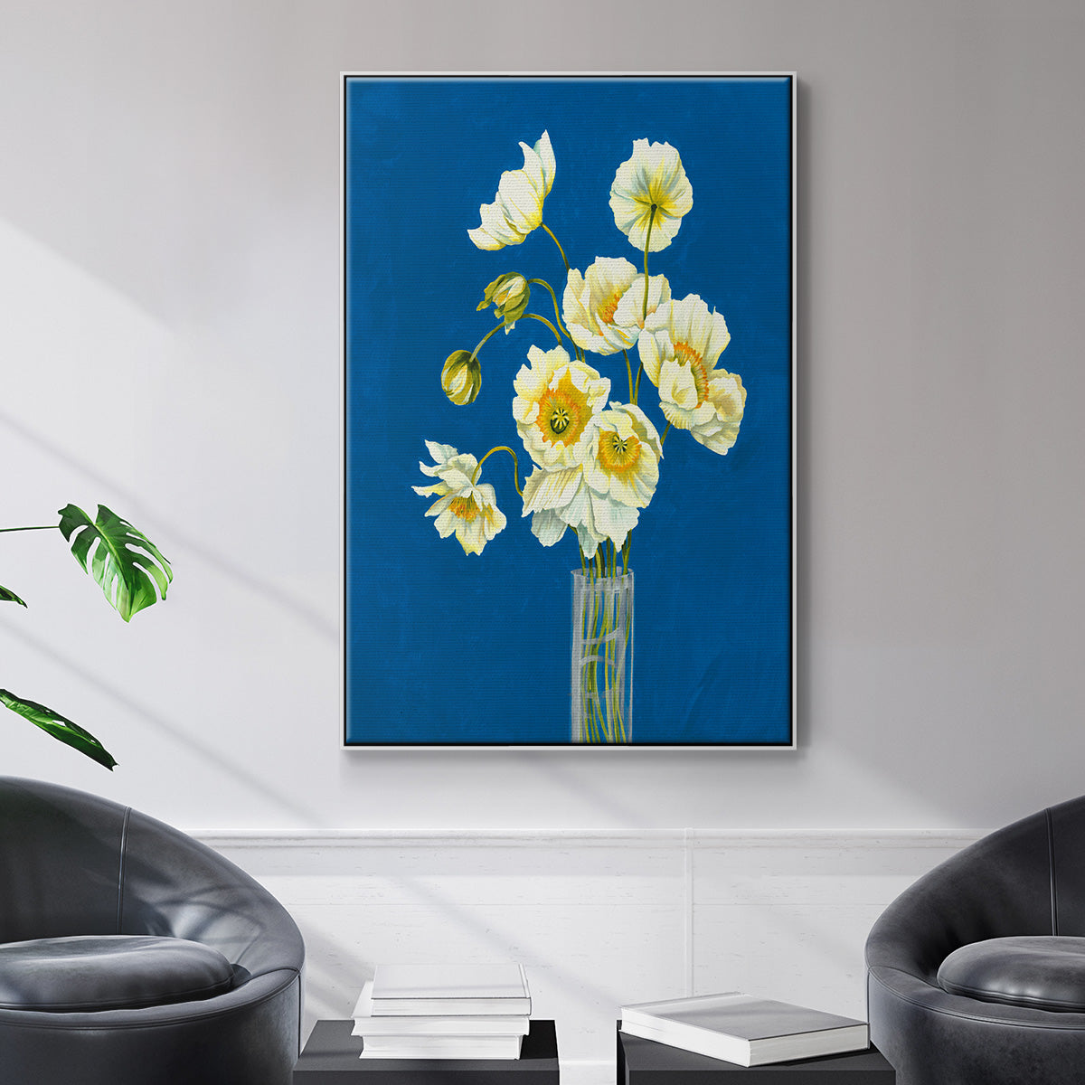 Ice Poppies - Floater Framed Canvas Print