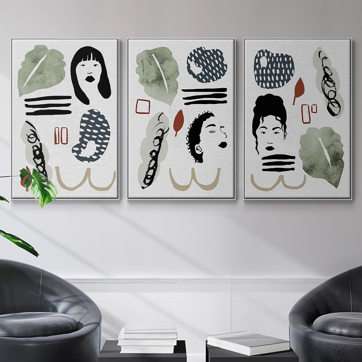 Collected Mindfulness I - Floater Framed Canvas Set