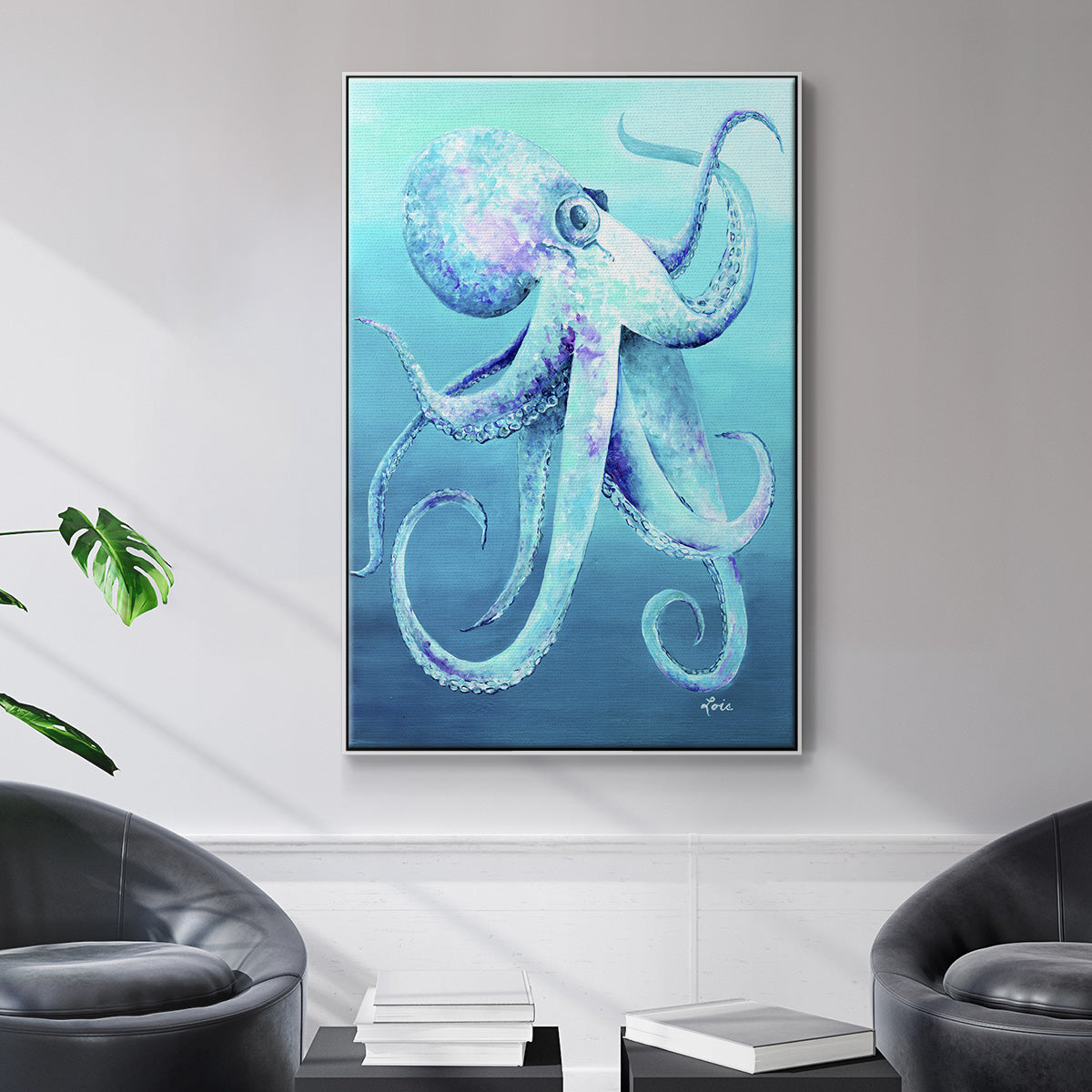 Octopus - Floater Framed Canvas Print