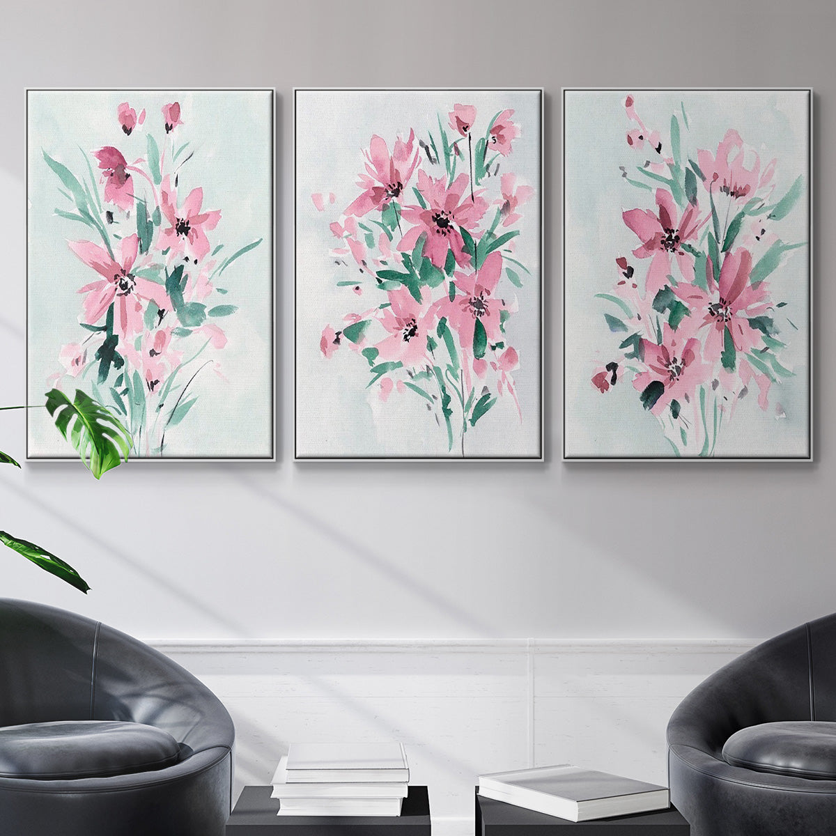 Posy Blooms I - Floater Framed Canvas Set