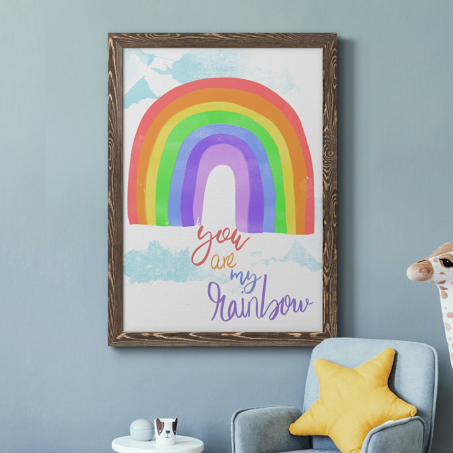 You Are My Rainbow - Barnwood Framed Canvas Print