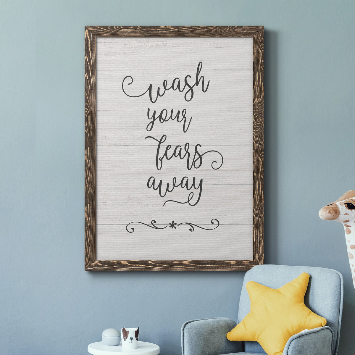 Wash Fears - Barnwood Framed Canvas Print