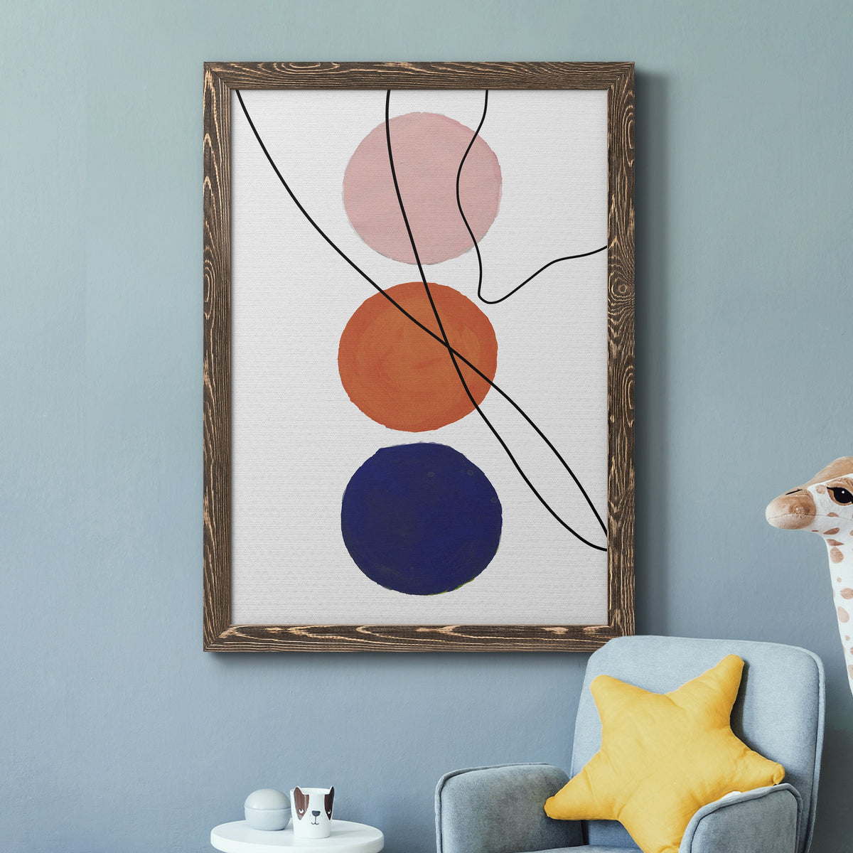 Millenium Geo Abstract - Barnwood Framed Canvas Print