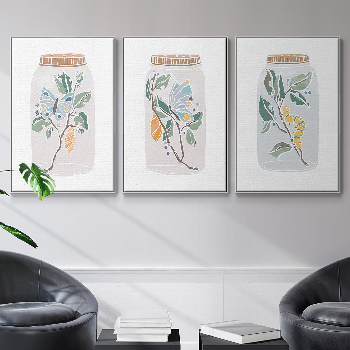 Nature Jar I - Floater Framed Canvas Set