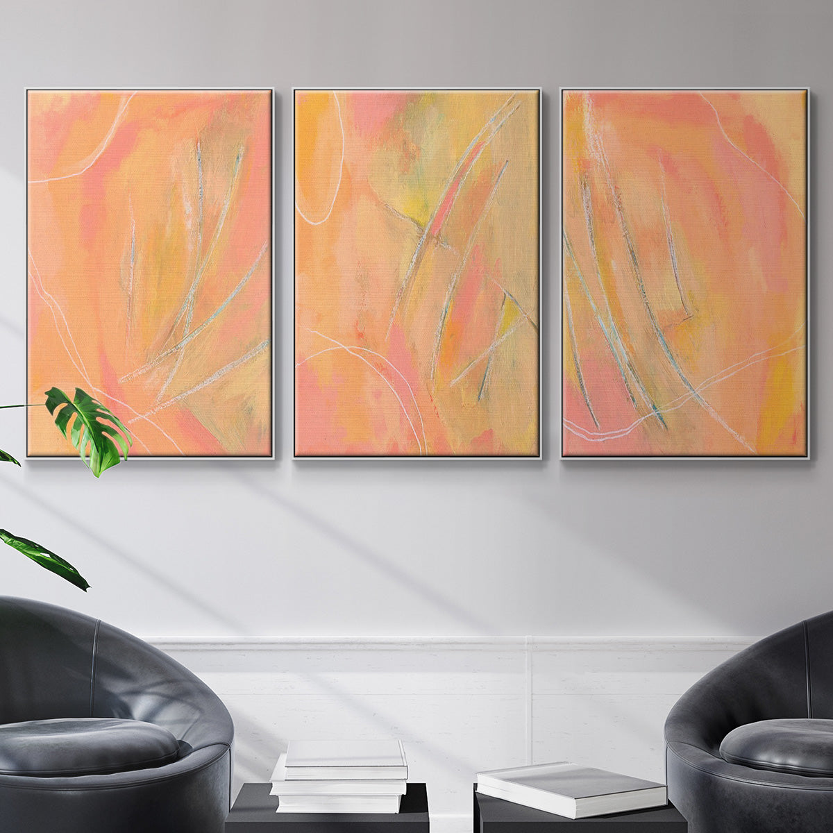 Peach Bliss I - Floater Framed Canvas Set