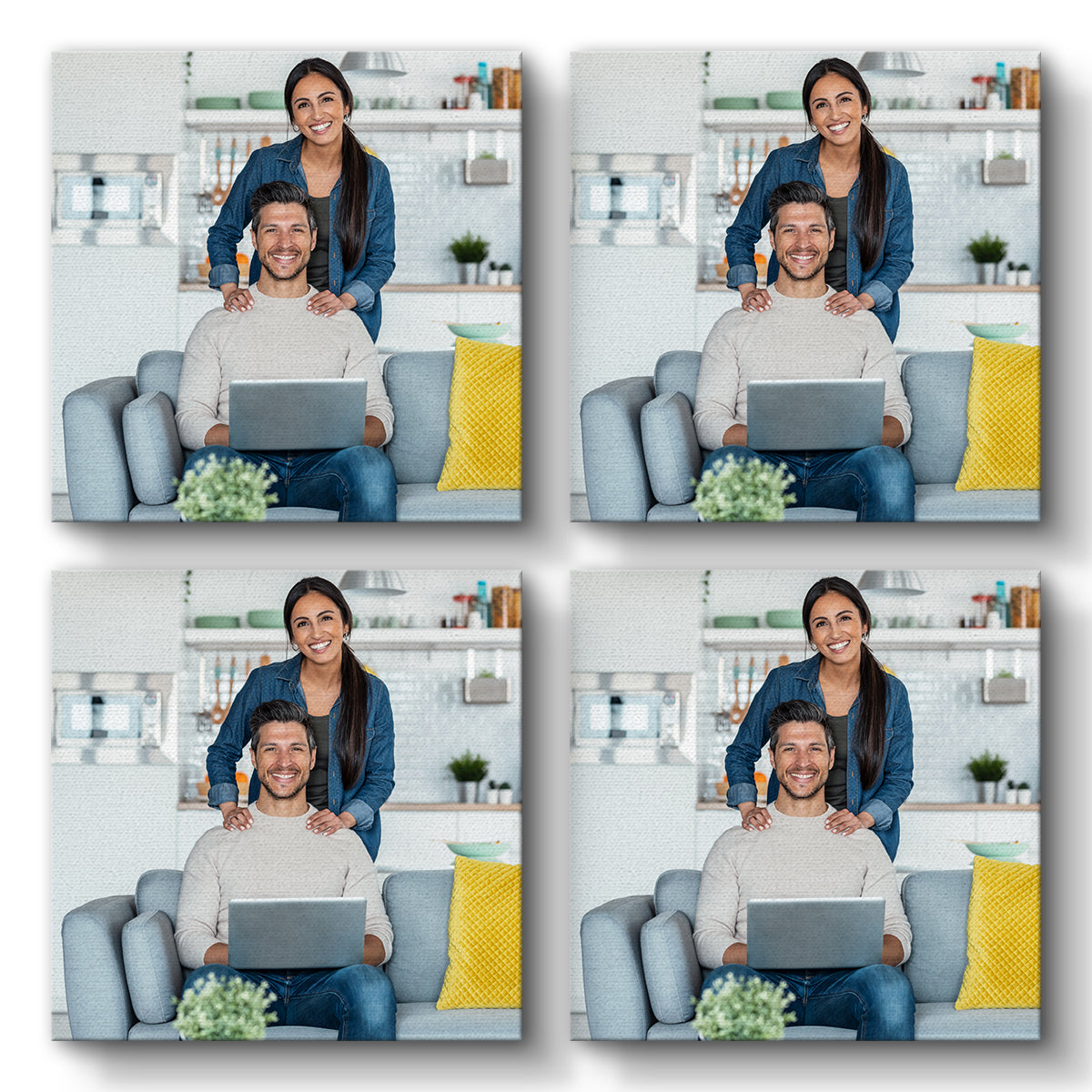 Set of 4 Restickable Custom Framed Photos - 16" x 16"