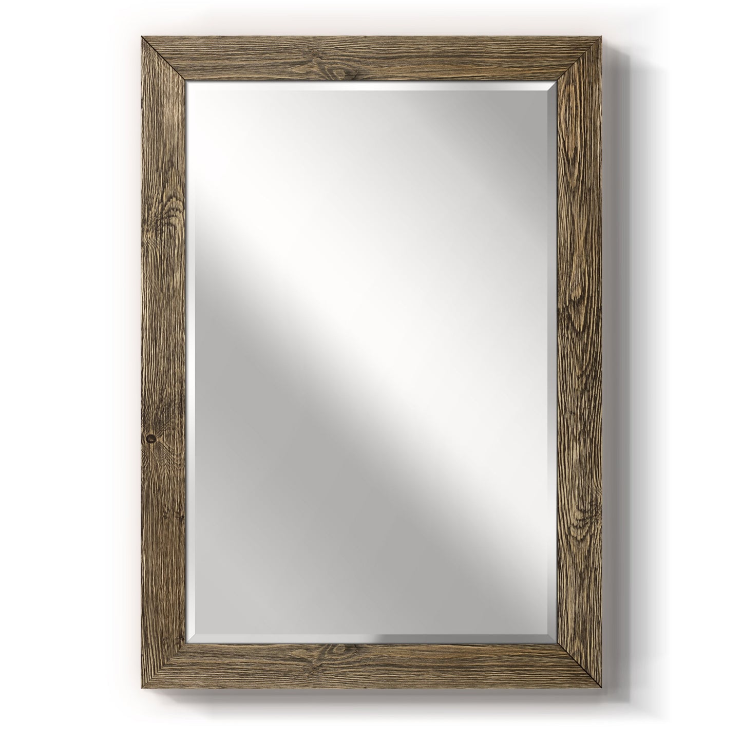 Barnwood Wood Framed with Beveled Edge Mirror