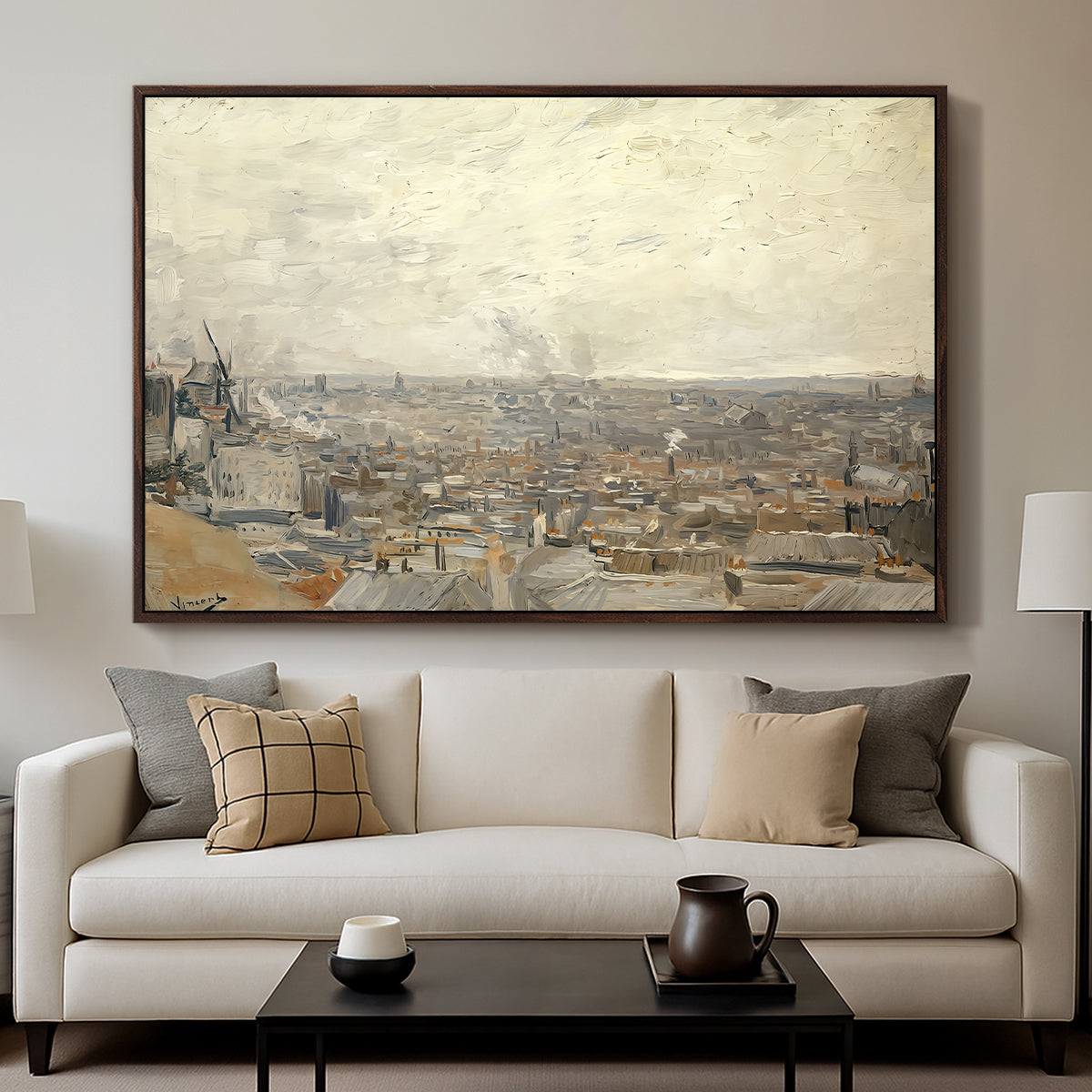View from Montmartre, 1886 - Floater Framed Canvas Print