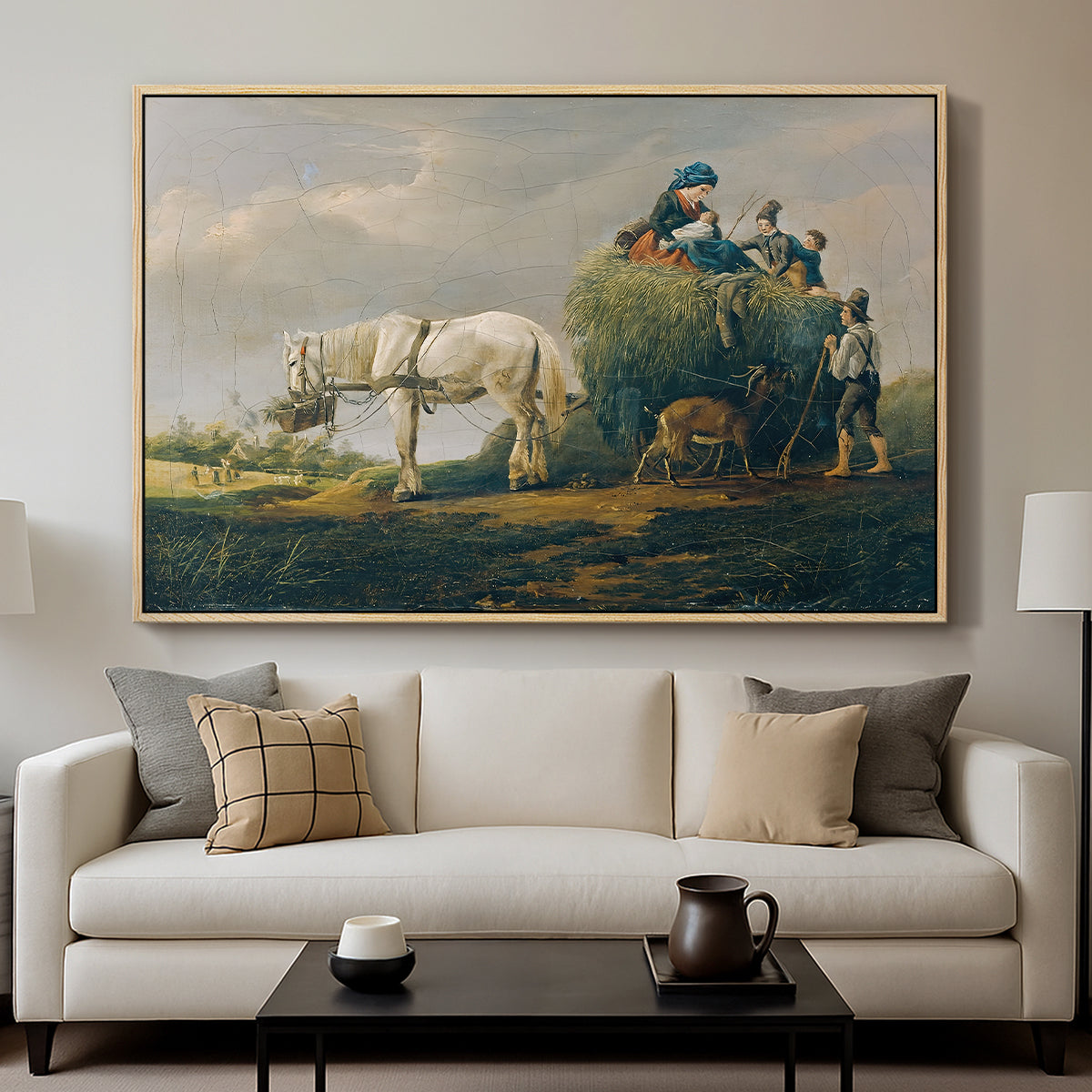 The Hay Wagon (Der Heuwagen), 1824 - Floater Framed Canvas Print