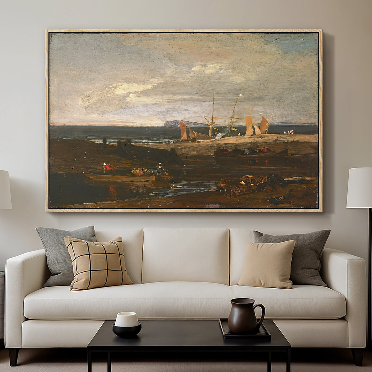 A Scene on the English Coast, c. 1798 - Floater Framed Canvas Print