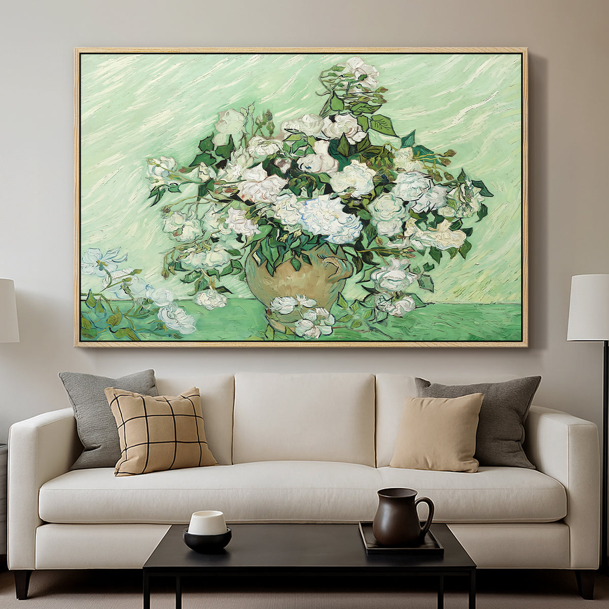 Roses, 1890 - Floater Framed Canvas Print