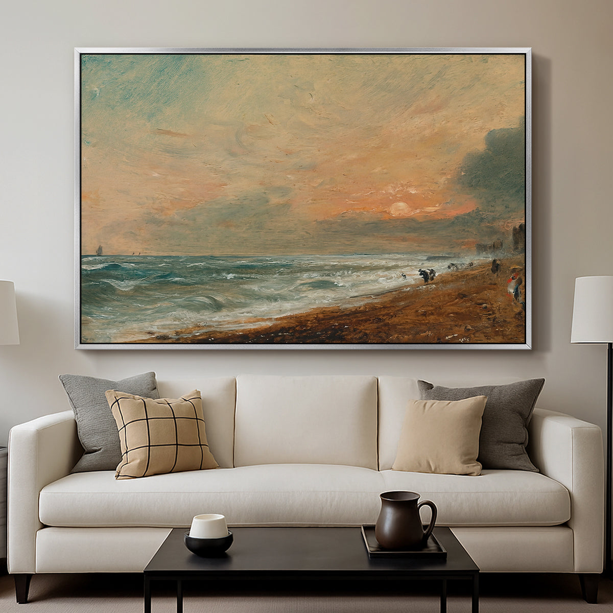 Hove Beach, c. 1824-1826 - Floater Framed Canvas Print