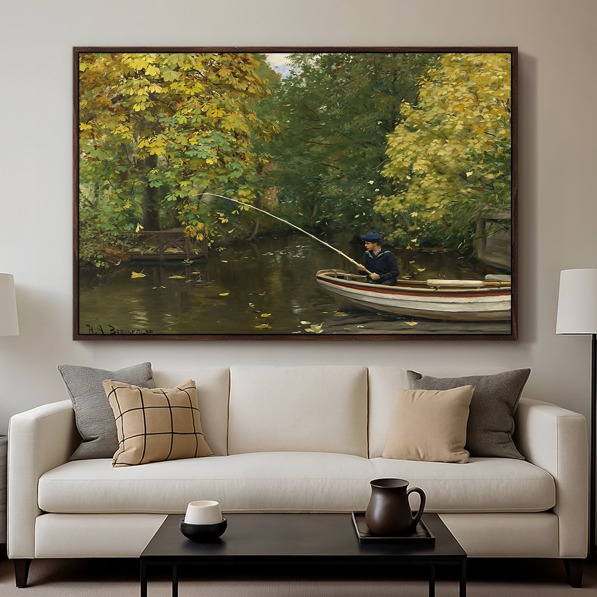 Fishing Boy, c. 1890 - Floater Framed Canvas Print