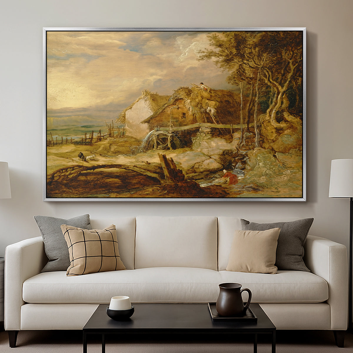 An Overshot Mill, c. 1802-1807 - Floater Framed Canvas Print