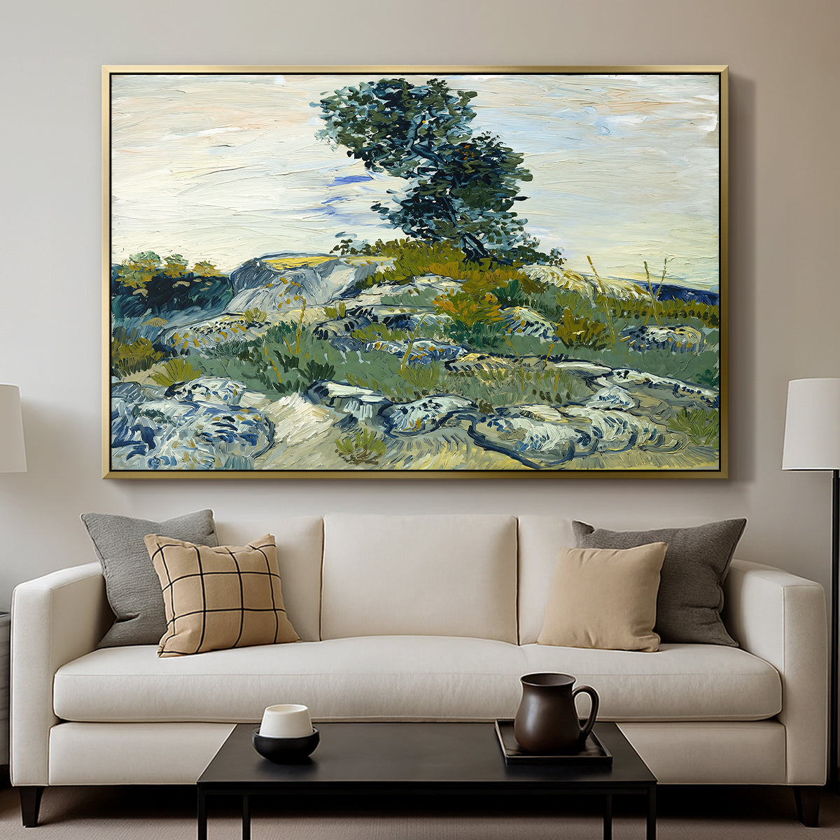 The Rocks, 1888 - Floater Framed Canvas Print