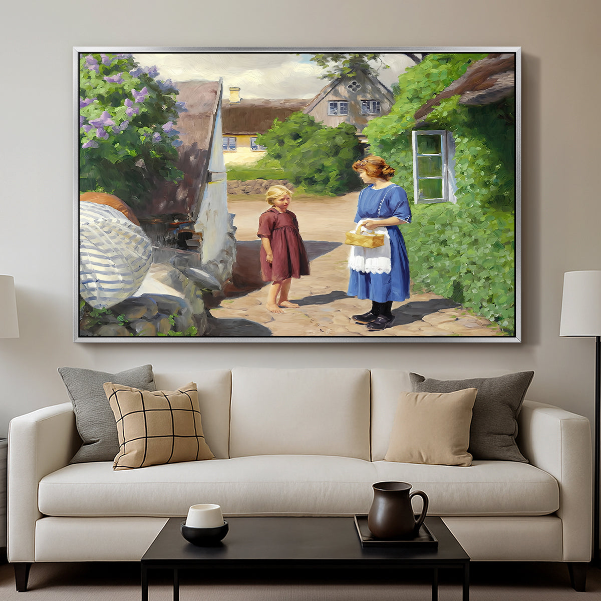 Summer Day in Jyllinge, 1922 - Floater Framed Canvas Print