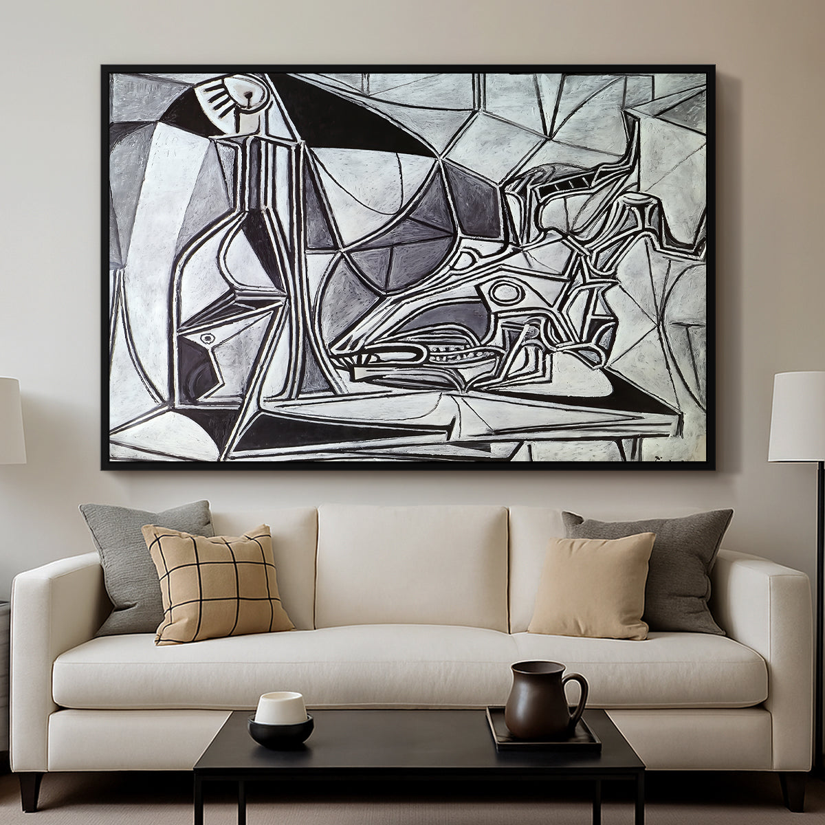 Goat's Skull, Bottle and Candle, 1952 - Floater Framed Canvas Print