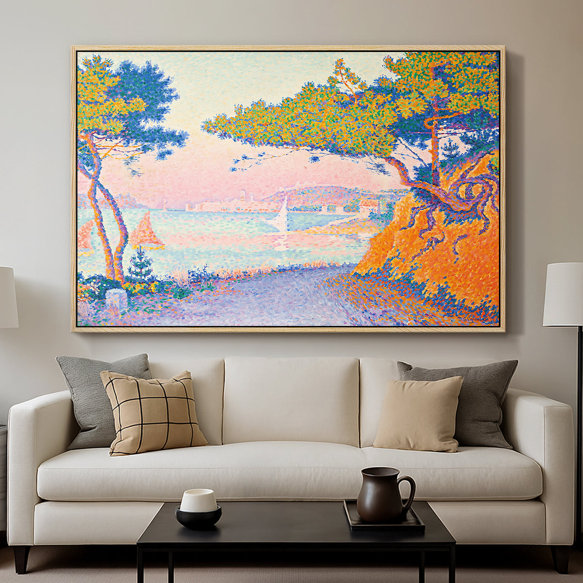 Golfe Juan, 1896 - Floater Framed Canvas Print
